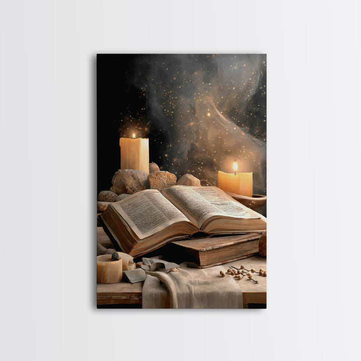 Scripture And Flame - Framed Canvas Print - Christian Wall Art - Jesus Painting - Christian Decor - Christian Art Canvas - Christmas Art