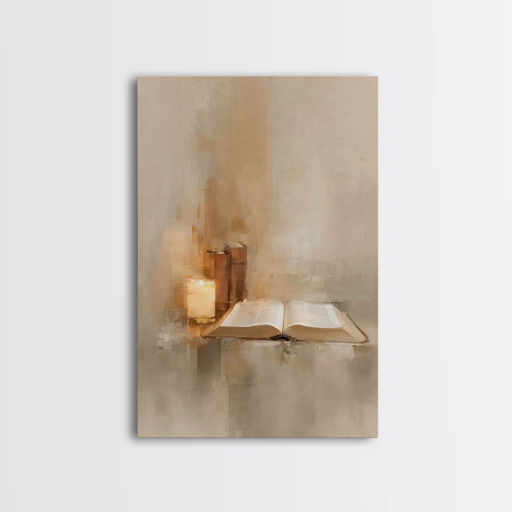 Sacred Reading Light – Framed Canvas Print – Christian Wall Art – Christian Art Canvas – Vintage Christian Art – Christian Painting – Chris