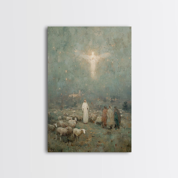 Heavenly Herald – Framed Canvas Print – Christian Wall Art – Christian Art Canvas – Christian Christmas Art – Jesus Painting – Christian De