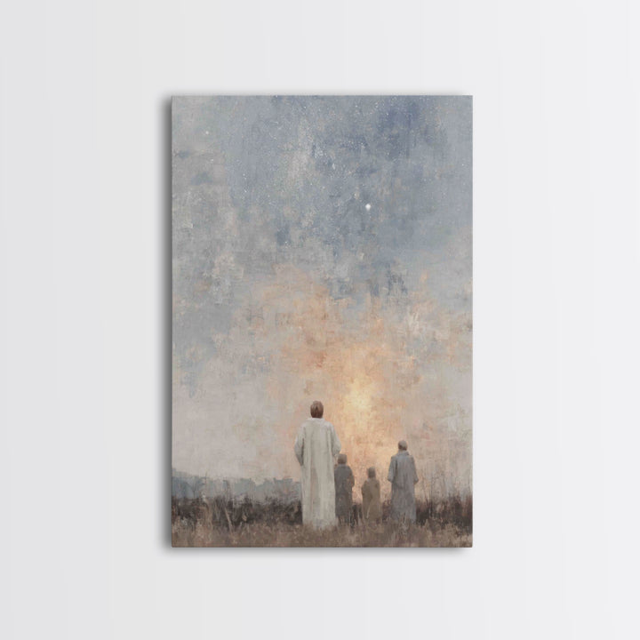 Skyward Wonder – Framed Canvas Print – Christmas Art Prints – Christian Wall Art – Christian Art Canvas – Christian Christmas Art – Vintage