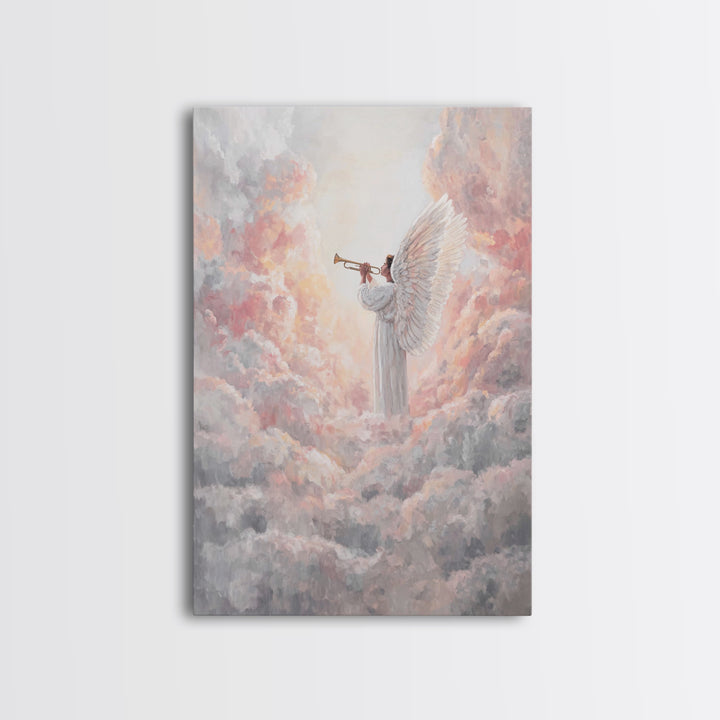 Celestial Trumpet Call – Framed Canvas Print – Christian Art Canvas – Christian Wall Art – Angel Art – Christian Paintings – Christian Chri