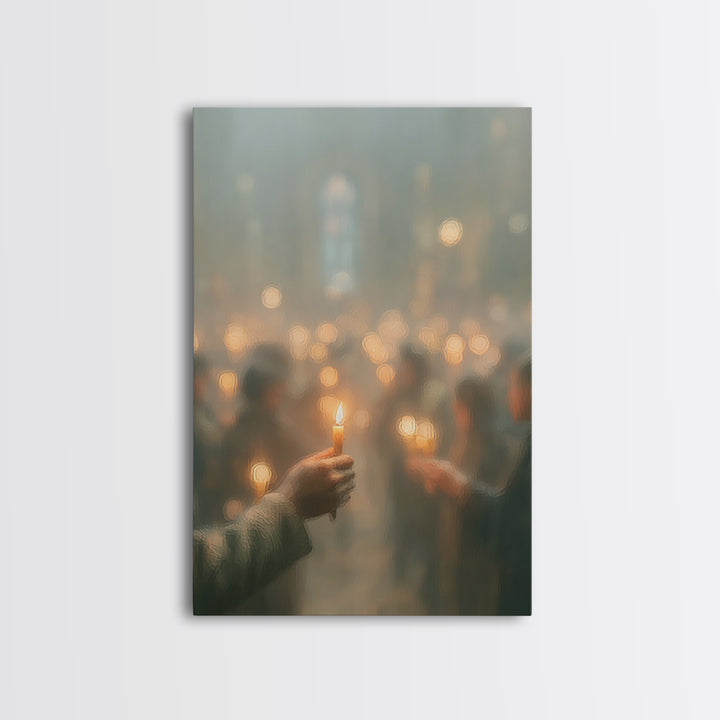 Soft Prayer Glow | Framed Canvas Print | Christian Wall Art | Christian Art Canvas | Minimalist Christian Art | Subtle Christian Art | Chri