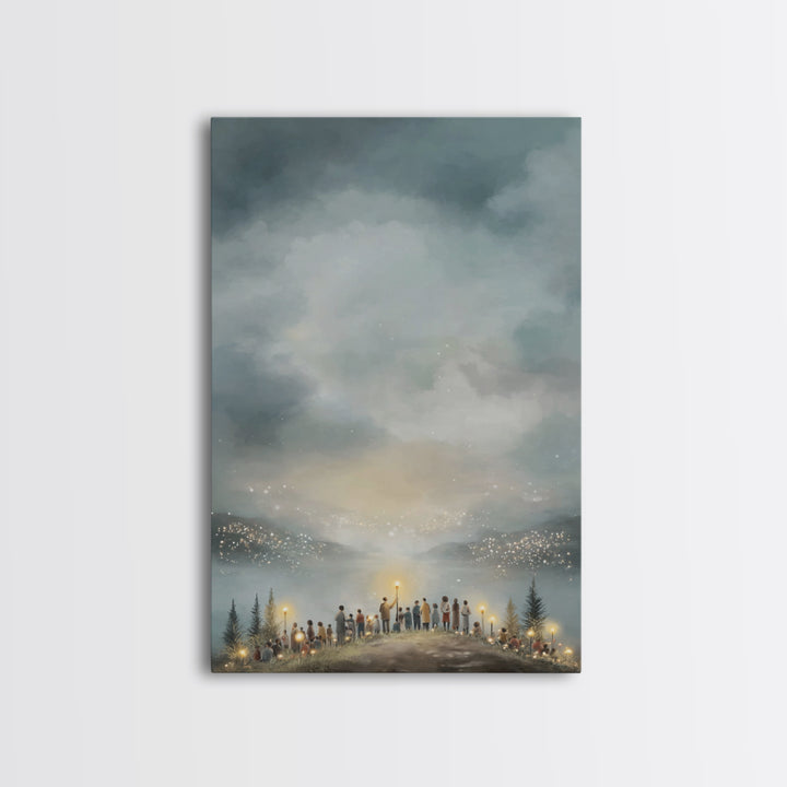 Celestial Watch | Framed Canvas Print | Christian Wall Art | Subtle Christian Paintings | Christmas Art Prints | Christian Art Canvas | Chr