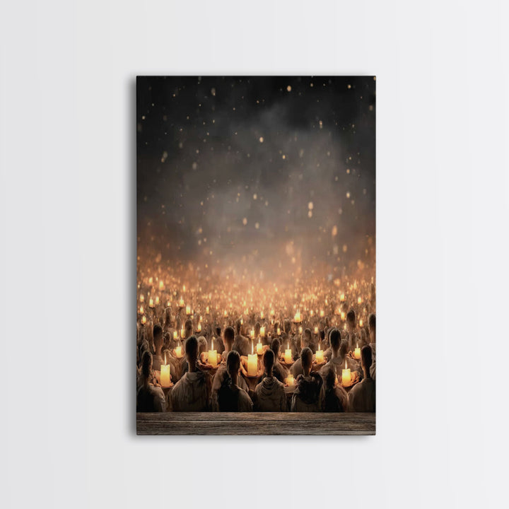 Shared Light Moment, Framed Canvas Print, Christian Art Canvas, Christian Wall Art, Moody Christian Art, Christian Christmas Art, Modern Ch
