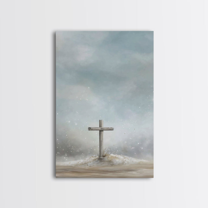 Silent Hill Prayer, Framed Canvas Print, Christian Art Prints, Christian Wall Art, Moody Christian Art, Christian Christmas Art, Christian