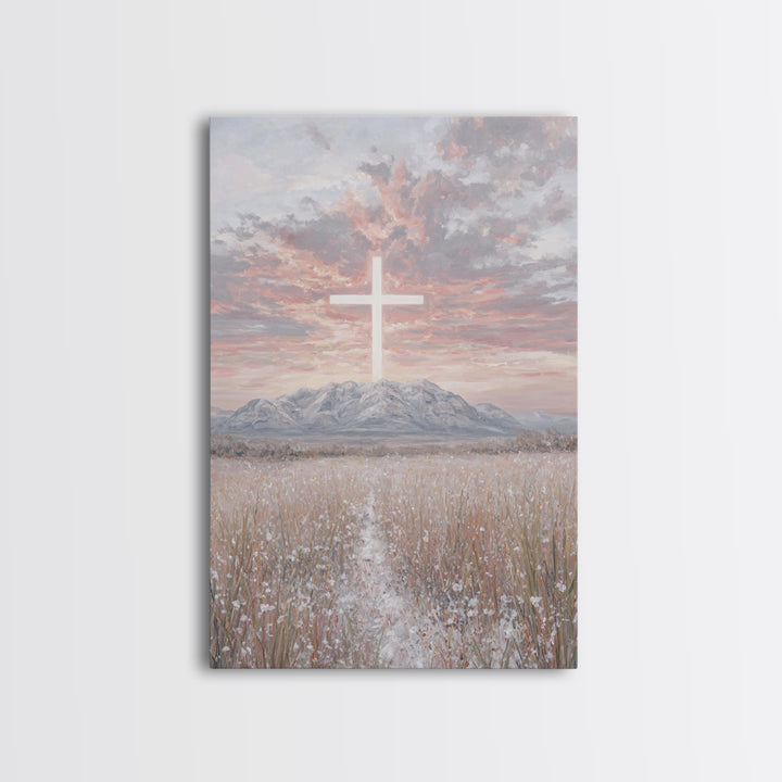 Field Of Mercy | Framed Canvas Print | Christian Wall Art | Christian Art Canvas | Minimalist Christian Art | Christian Paintings | Christi