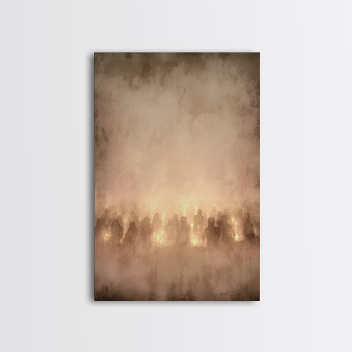 Lanterns Of Hope – Framed Canvas Print – Christian Christmas Art – Christian Art Canvas – Christian Wall Art – Christmas Wall Art – Moody C