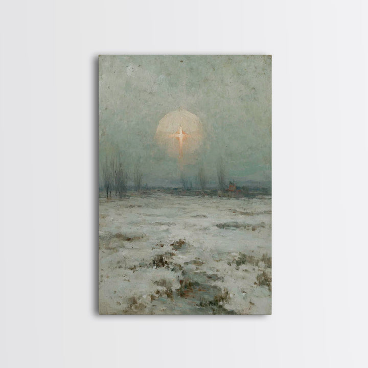 Snowfall Glory – Framed Canvas Print – Christian Wall Art – Christian Art Canvas – Christmas Art Prints – Moody Christian Art – Christian D