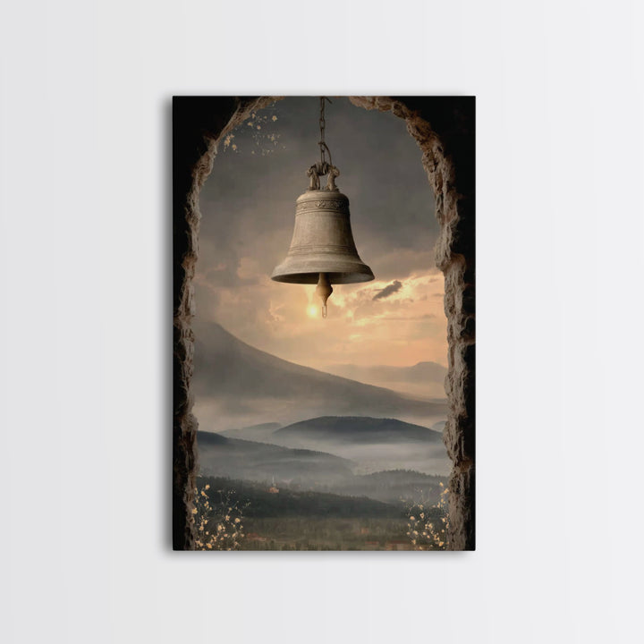 Hillside Bell Peace | Framed Canvas Print | Christian Wall Art | Christian Art Canvas | Christian Gift | Christian Decoration