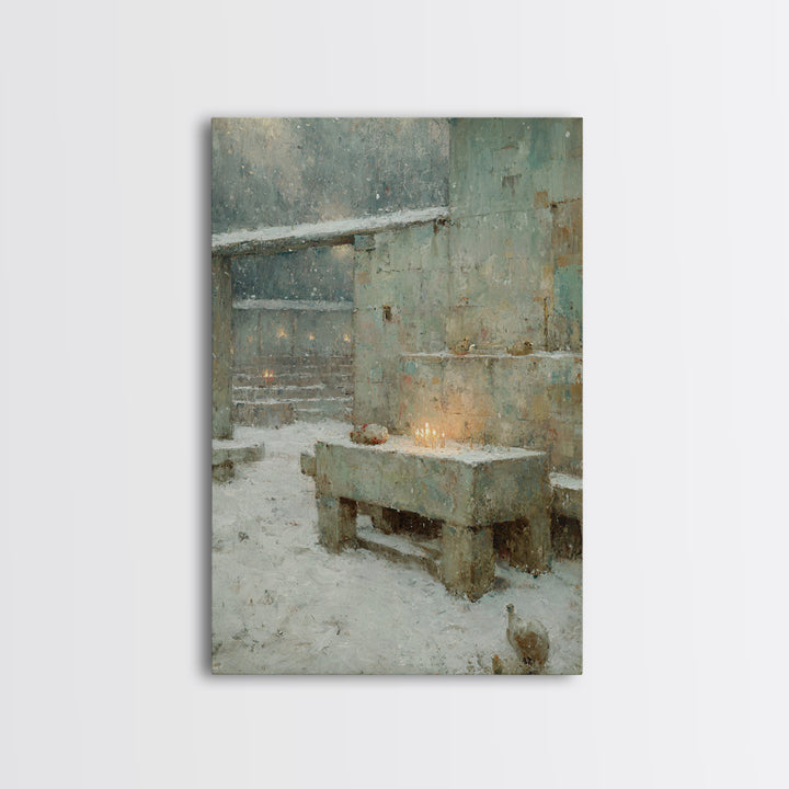 Sacred Mist Figures | Framed Canvas Print | Christian Art Canvas | Christian Wall Art | Abstract Christian Art | Moody Christian Art | Chri