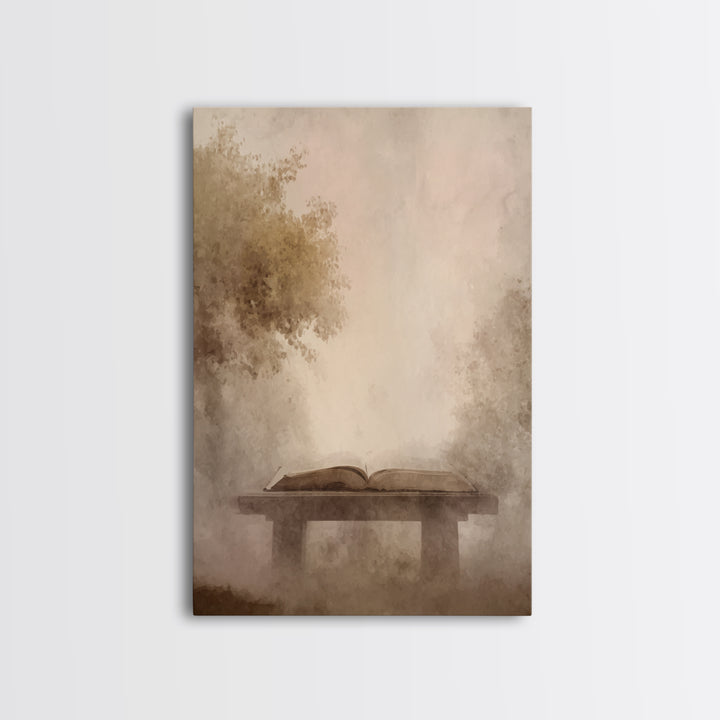 Misty Word Refuge | Framed Canvas Print | Christian Wall Art | Christian Art Canvas | Christian Gift | Subtle Christian Art
