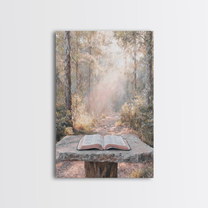 Morning Path Scripture, Framed Canvas Print, Christian Wall Art, Christian Art Canvas, Christian Gift, Minimalist Christian Art