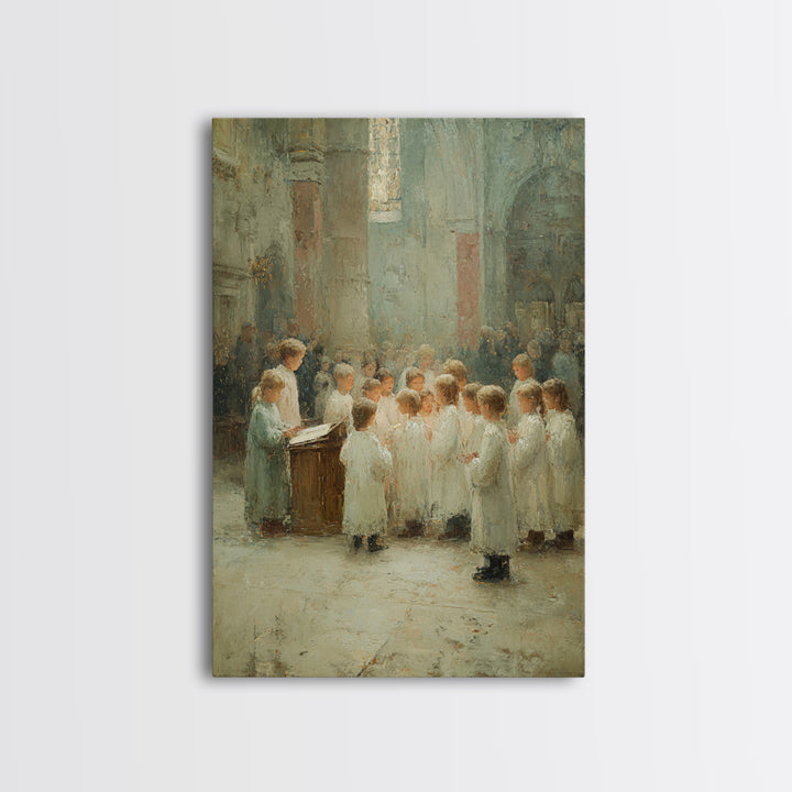 Choir Of Praise, Framed Canvas Print, Christian Wall Art, Christian Art Canvas, Christian Gift, Vintage Christian Art