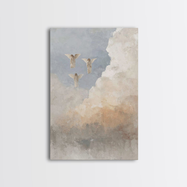 Cloudborne Messengers – Framed Canvas Print – Christian Art Print – Christian Wall Art – Christian Art Canvas – Christian Decor – Christian