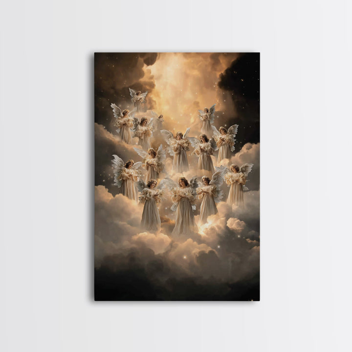 Angelic Chorus – Framed Canvas Print – Christian Art Canvas – Christmas Art – Christian Wall Art – Christian Decorations – Christian Gift