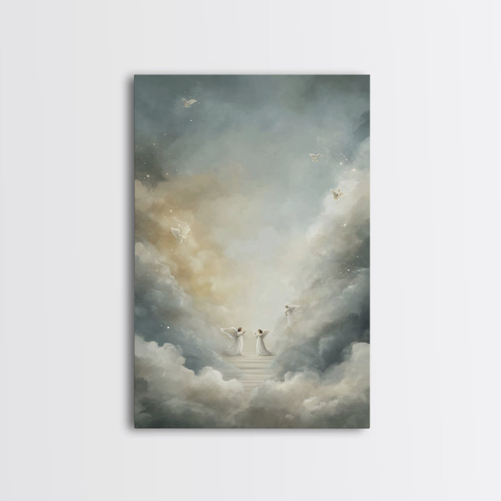 Heavenly Watch – Framed Canvas Print – Christian Art Canvas – Christian Wall Art – Christmas Art – Christian Gift Ideas – Christian Decor