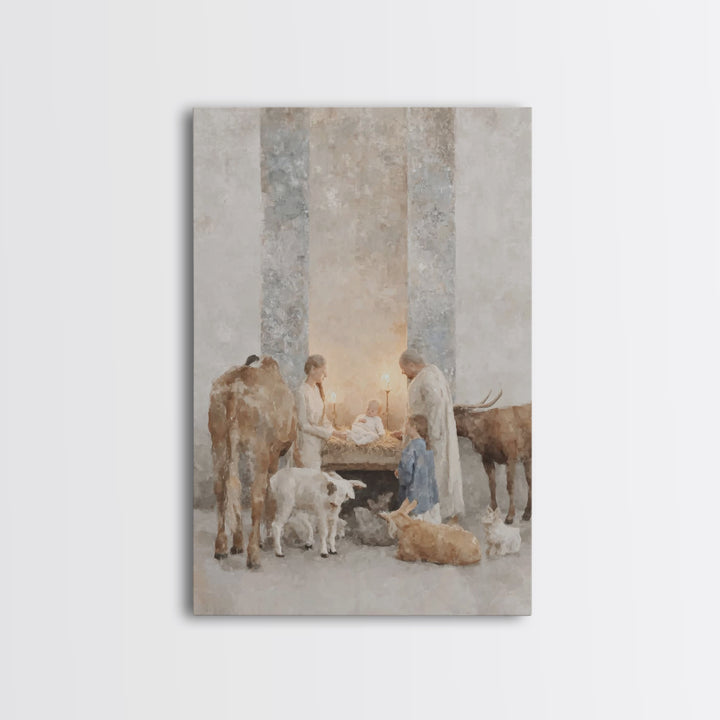 Manger Glory – Framed Canvas Print – Christian Wall Art – Christian Art Canvas – Christmas Wall Art – Christian Christmas Decor – Christian