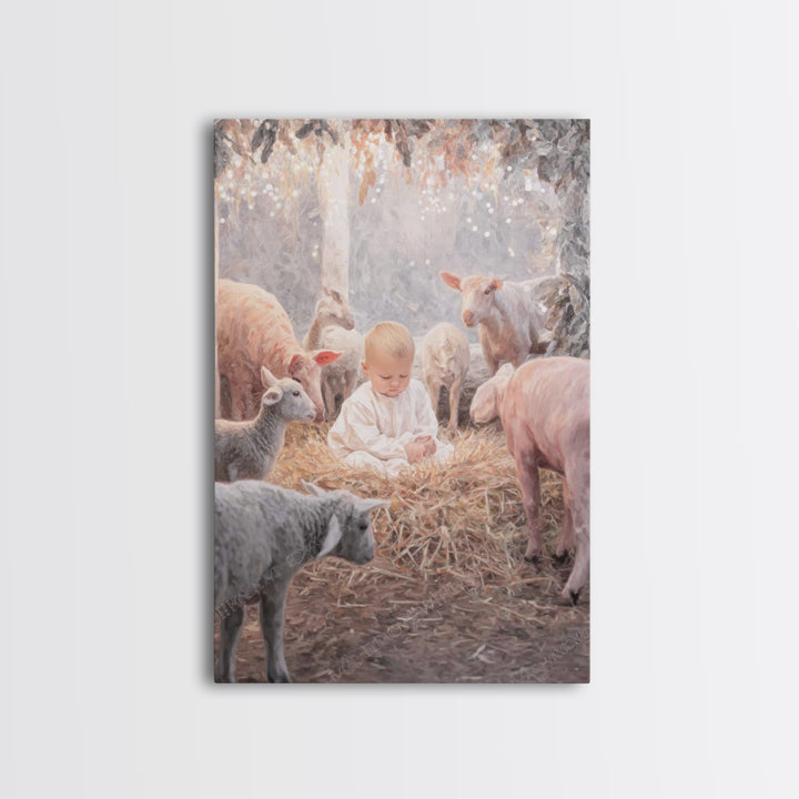 Lamb Of Peace – Framed Canvas Print – Christian Christmas Art – Christian Art Canvas – Christmas Art – Christian Wall Art – Christian Gift