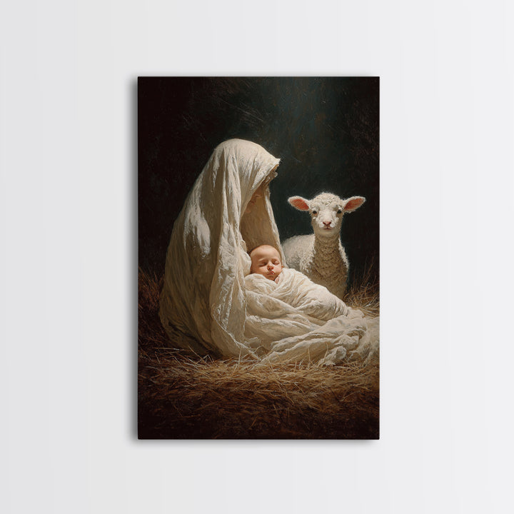 Radiant Child Promise – Framed Canvas Print – Christian Wall Art – Christian Christmas Art – Jesus Painting – Christmas Art Framed – Christ