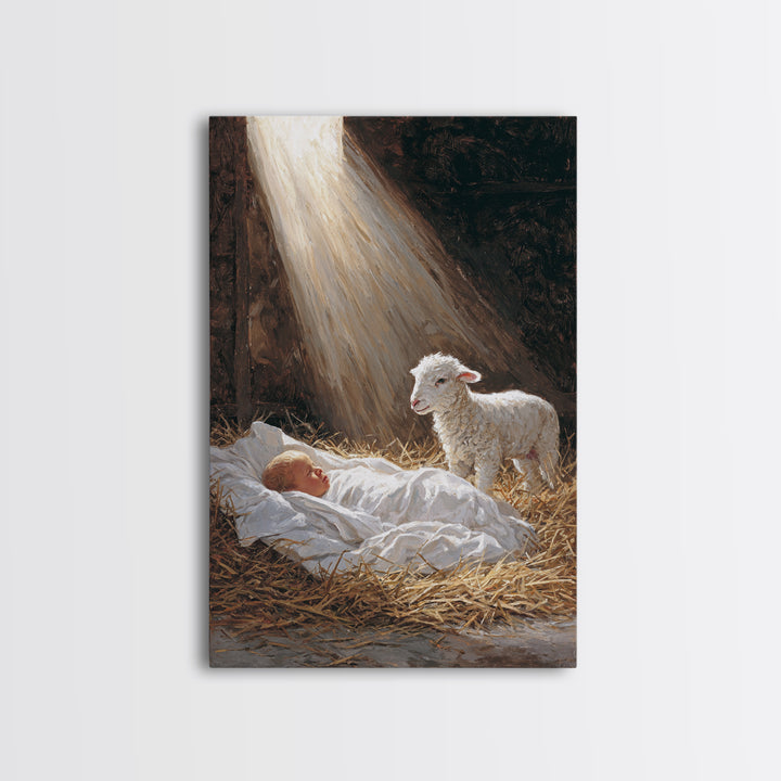 Soft Bethlehem Dawn – Framed Canvas Print – Christian Wall Art – Christmas Canvas Wall Art – Christian Art Canvas – Jesus Painting – Christ