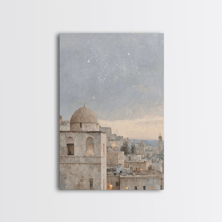 Star of Promise – Framed Canvas Print – Christian Art Canvas – Christmas Wall Art – Christian Christmas Art – Vintage Christian Painting –