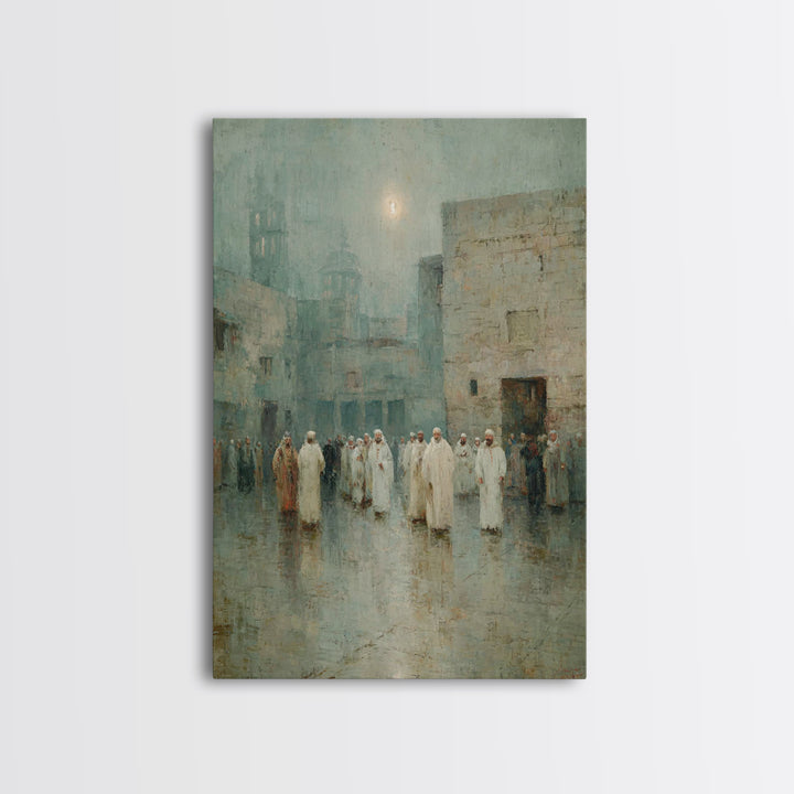 Desert Gathering – Framed Canvas Print – Christian Wall Art – Christian Art Canvas – Christmas Art – Jesus Painting – Christian Decor