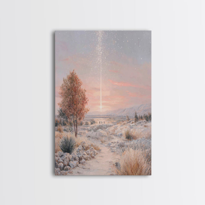 Starfall Journey – Framed Canvas Print – Christian Art Canvas – Christian Painting – Christmas Art – Modern Christian Art – Christian Wall