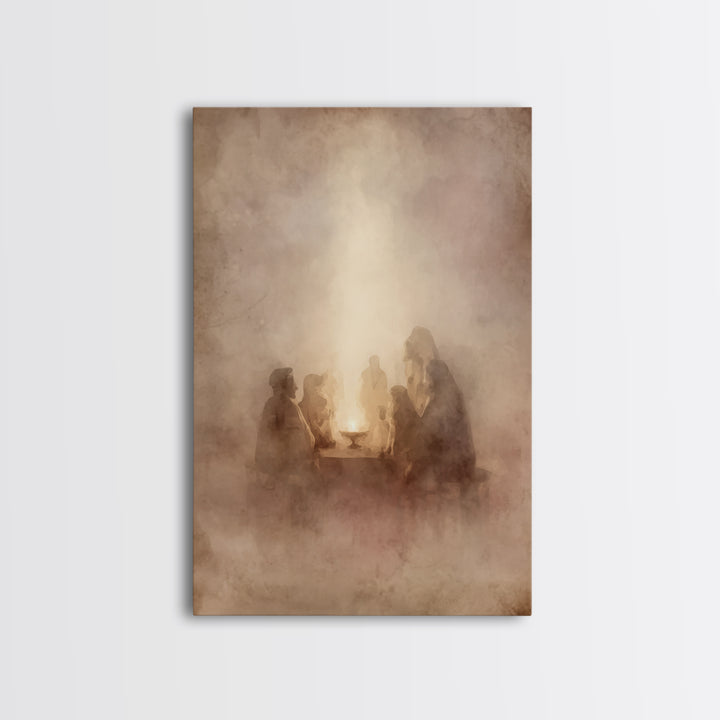 Sacred Circle – Framed Canvas Print – Christian Art – Christian Wall Art – Subtle Christian Art – Christian Canvas Art – Christian Painting