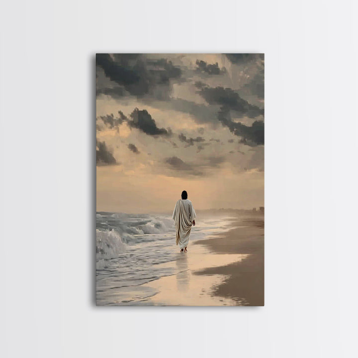 Still Waters – Framed Canvas Print – Christian Wall Art – Christian Art Canvas – Jesus Painting – Minimalist Christian Art – Christian Chri