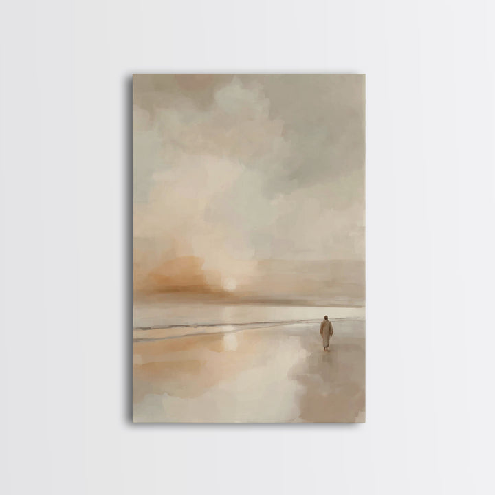 Gentle Horizon – Framed Canvas Print – Christian Art Canvas – Christian Wall Art – Minimalist Christian Art – Jesus Painting – Christian Ar