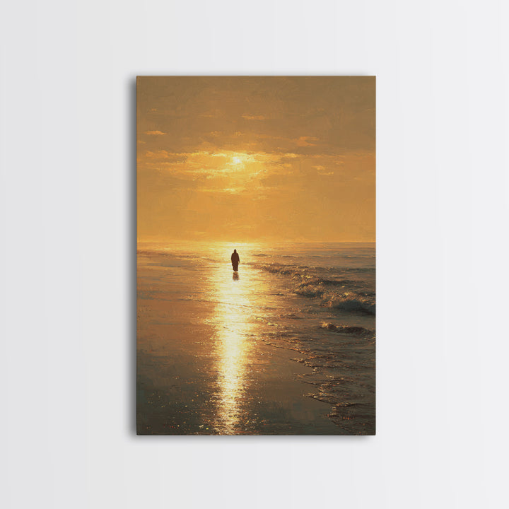 Golden Tide – Framed Canvas Print – Christian Art Canvas – Christian Painting – Jesus Painting – Christian Wall Art – Christian Christmas A