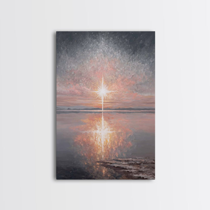 Dawn Of Salvation | Framed Canvas Print | Christian Christmas Art | Christian Art Canvas | Christian Wall Art | Modern Christian Art | Chri