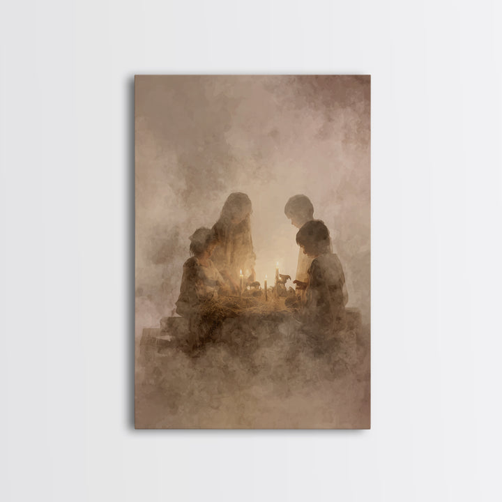 Bethlehem Candles – Framed Canvas Print – Christian Wall Art – Christian Christmas Decorations – Christian Art Canvas – Christmas Art – Chr