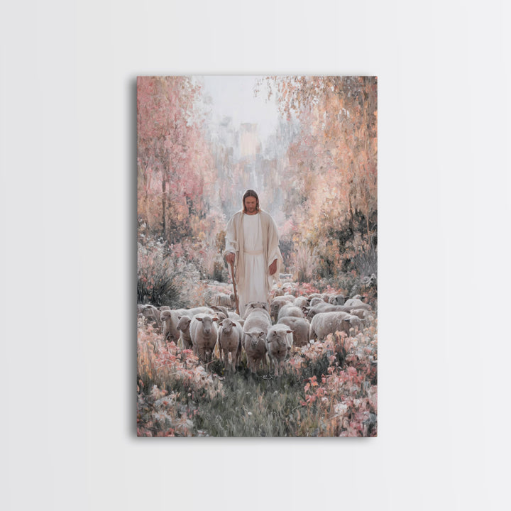 Garden Of Peace – Framed Canvas Print – Christian Wall Art – Jesus Painting – Christian Art Canvas – Christian Decor – Modern Christian Art