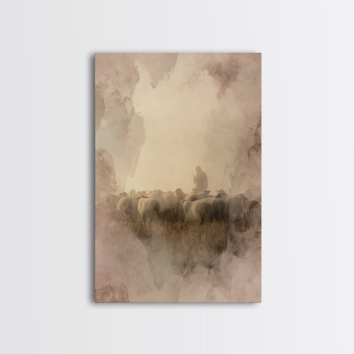 Dusty Procession – Framed Canvas Print – Christian Art Canvas – Christian Wall Art – Christian Paintings – Vintage Christian Art – Christia