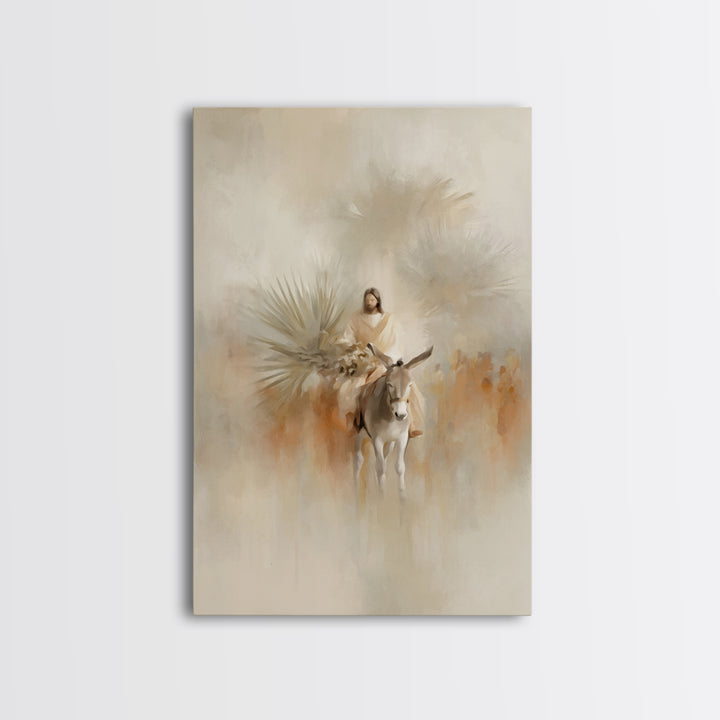 Palm Road Grace – Framed Canvas Print – Christian Wall Art – Jesus Painting – Christian Art Canvas – Christmas Art – Christian Decor