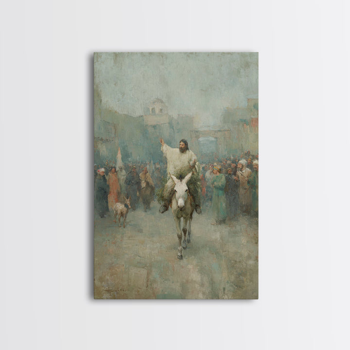 City Gate Joy – Framed Canvas Print – Christian Art Work – Jesus Painting – Christian Wall Art – Christmas Art – Christian Home Decor