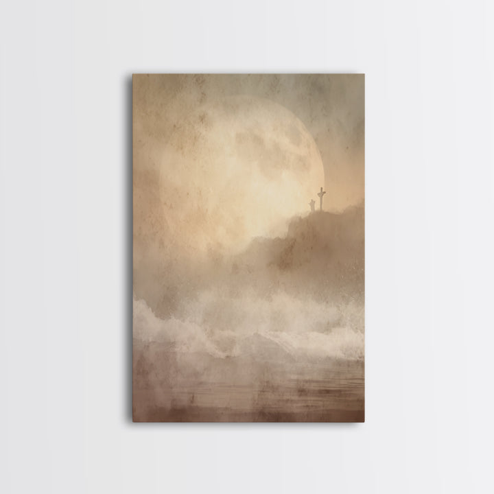 Silent Holy Passage – Framed Canvas Print – Christian Art Canvas – Christian Wall Art – Moody Christian Art – Jesus Painting