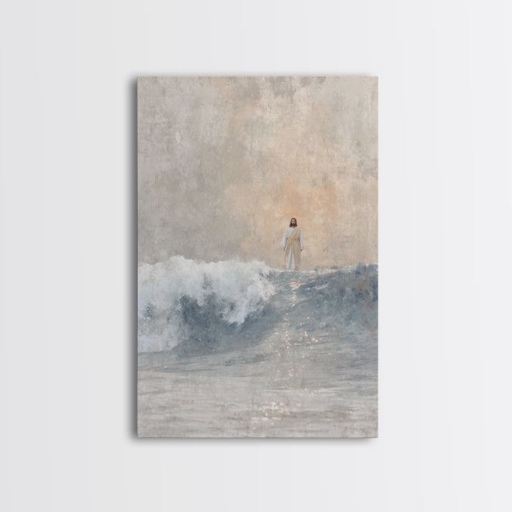 Waves Of Majesty, Framed Canvas Print, Jesus Painting, Christian Wall Art, Christian Art Canvas, Modern Christian Art