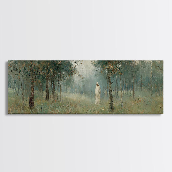 Forest Of Peace – Framed Canvas Print – Christian Art – Panoramic Painting – Jesus Wall Art – Christian Gift Ideas