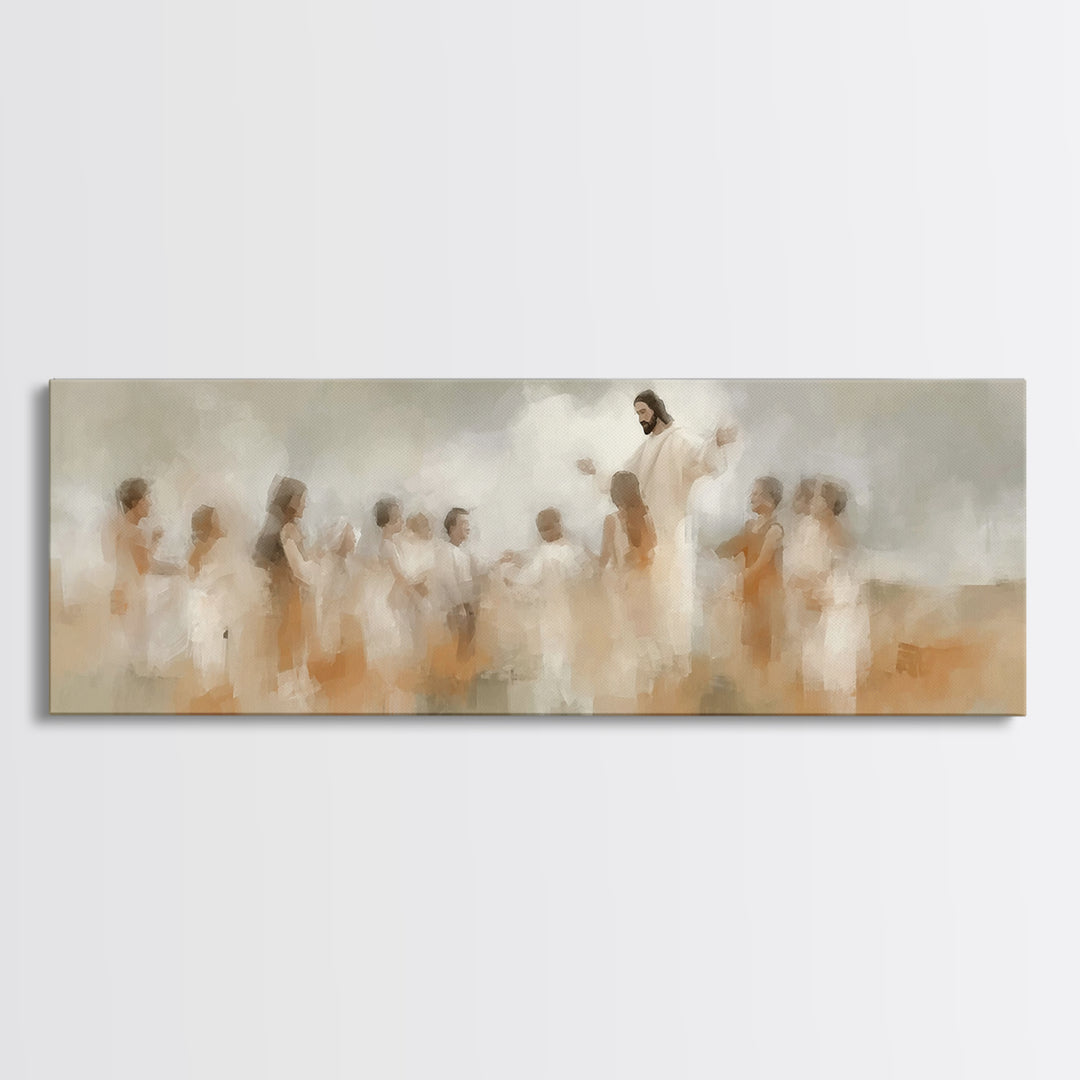 Blossoms Of Grace – Framed Canvas Print – Christian Wall Art – Jesus Painting – Christian Art Canvas – Panoramic Wall Art – Christian Decor
