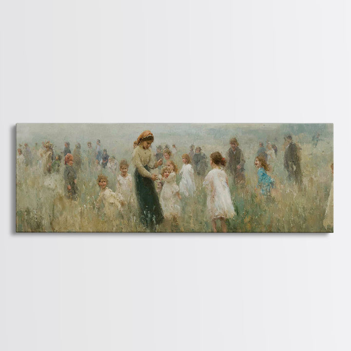 Morning Meadow Joy | Framed Canvas Print | Panoramic Art | Christian Art Canvas | Jesus Painting | Christian Wall Art | Christian Gift Idea