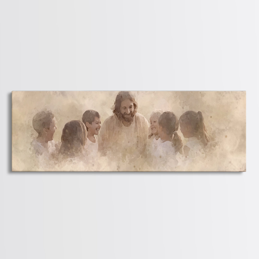 Circle Of Light - Framed Canvas Print - Panoramic Print - Christian Wall Art - Christian Art Canvas - Jesus Painting - Christian Decor - Su