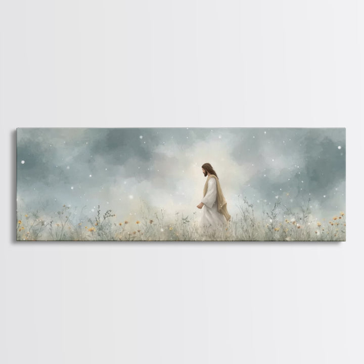 Gentle Wonder | Framed Canvas Print | Christian Art | Jesus Painting | Panoramic Painting | Christian Art Canvas | Christian Wall Art | Chr