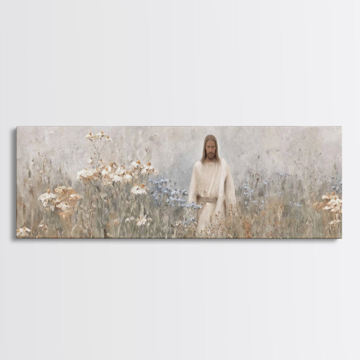 Garden Of Hope, Framed Canvas Print, Panoramic Print, Christian Art Canvas, Christian Wall Art, Jesus Painting, Vintage Christian Art, Chri