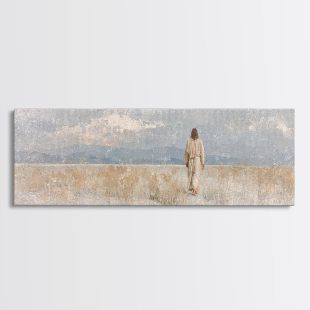 Desert Called Grace | Framed Canvas Print | Panoramic Art | Christian Art Canvas | Christian Wall Art | Jesus Painting | Minimalist Christi