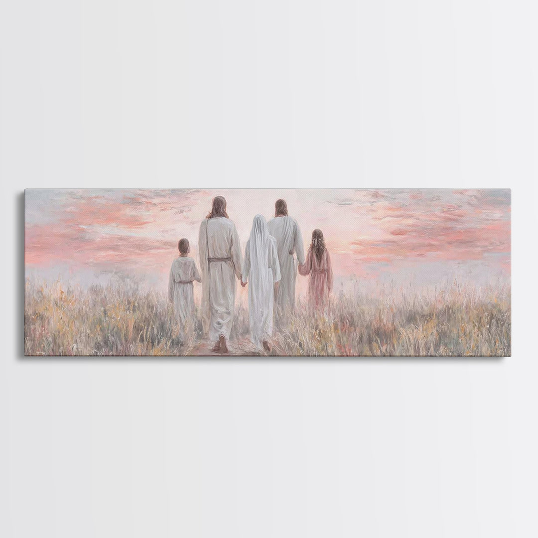 Evening Path Grace, Framed Canvas Print, Panoramic Print, Christian Wall Art, Christian Art Canvas, Jesus Painting, Christian Gift Ideas, S