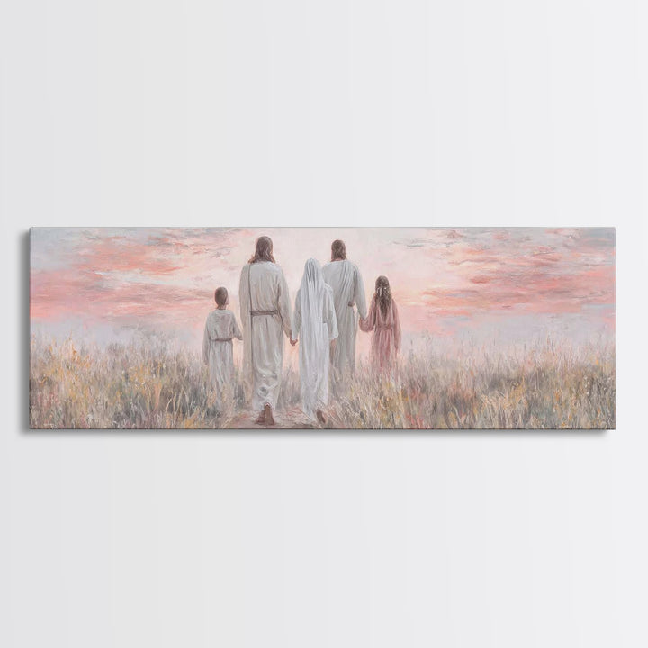 Evening Path Grace, Framed Canvas Print, Panoramic Print, Christian Wall Art, Christian Art Canvas, Jesus Painting, Christian Gift Ideas, S