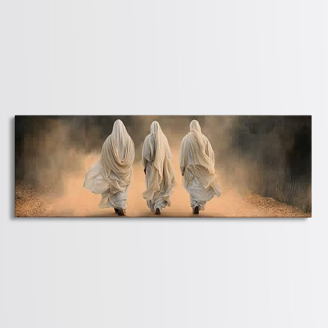 Dusty Road Journey, Framed Canvas Print, Panoramic Print, Christian Art, Jesus Painting, Christian Wall Art, Christian Decor, Christian Art
