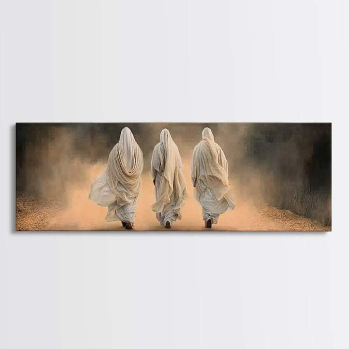 Dusty Road Journey, Framed Canvas Print, Panoramic Print, Christian Art, Jesus Painting, Christian Wall Art, Christian Decor, Christian Art